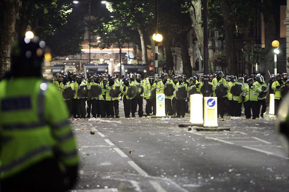 London, UK: Police in Ladbroke Grove during the Notting Hill Carnival