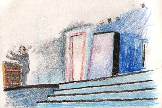 Stage at the Democratic convention