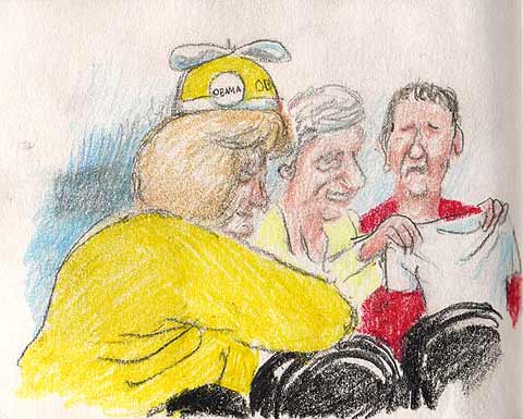 Woman wearing a propeller hat