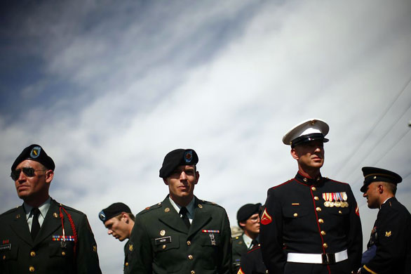 Denver, US: Iraq Veterans Against the War march through the streets
