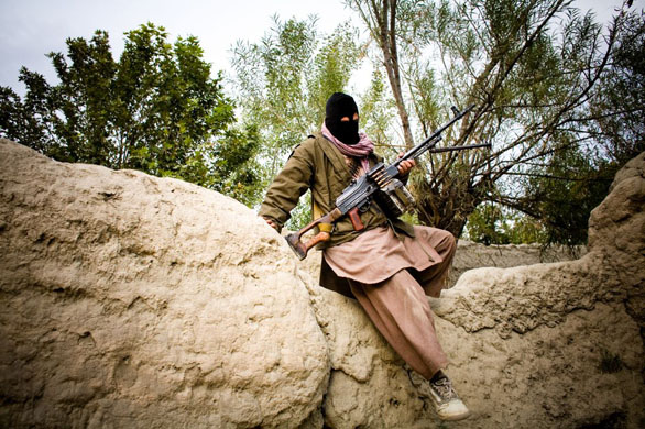 Insurgents on patrol on the outskirts of Kabul