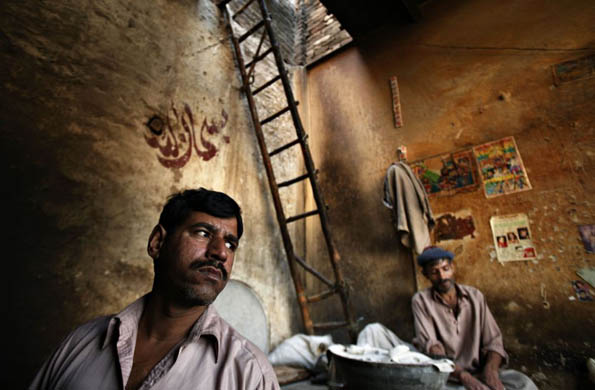 Bakers take a break while waiting for customers