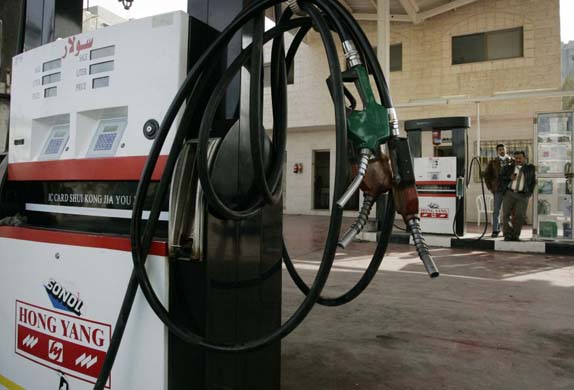 A closed petrol station in Gaza