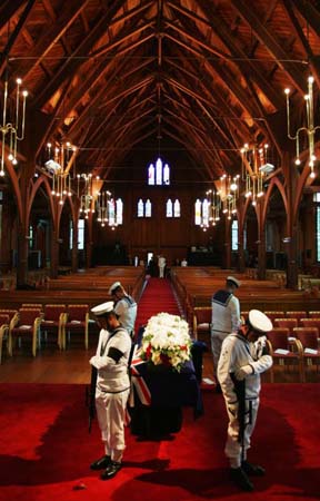 Edmund Hillary's state funeral in Auckland, New Zealand