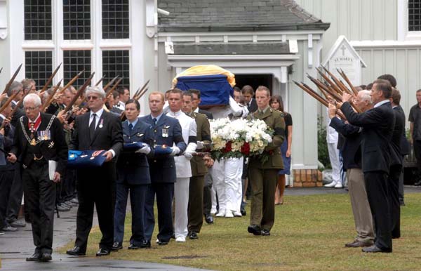 Edmund Hillary's state funeral in Auckland, New Zealand