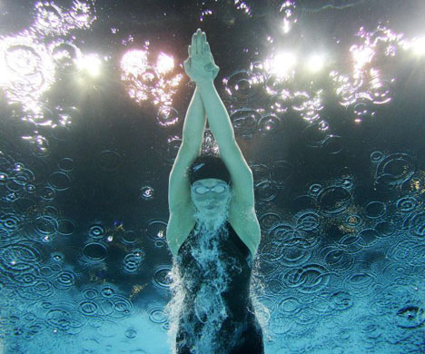 Omaha, Nebraska: Katie Ziegler swims during her heat in the Women's 400m Freestyle at the US Olympic swimming trials