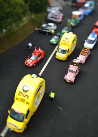 Brest, France: Publicity caravan vehicles two days before the official start of the 2008 Tour de France