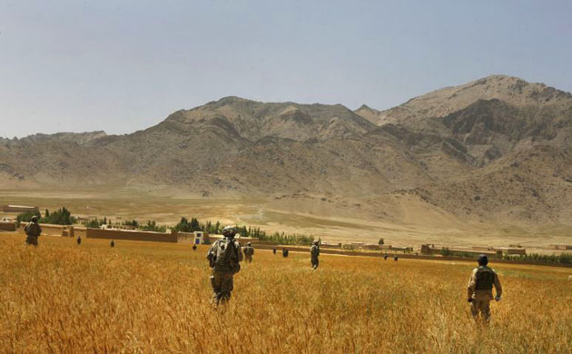 US soldiers on patrol in Logar province, Afghanistan 