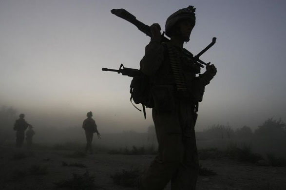 US marines on patrol in helmand province afghanistan 