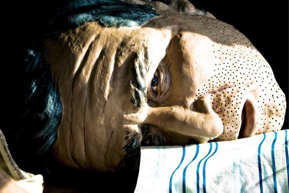 okkaido, Japan: A George Bush mask on the ground during a demonstration by members of Oxfam outside the G8 meeting. Photograph: Dai Kurokawa/EPA