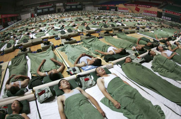 sleeping policemen i n china 