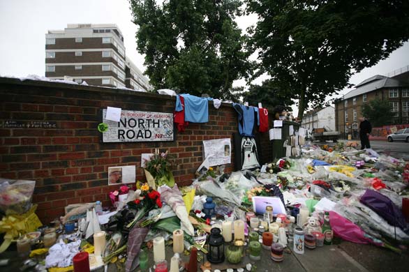 Floral tributes for Ben Kinsella