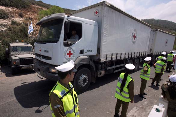 Red cross trucks