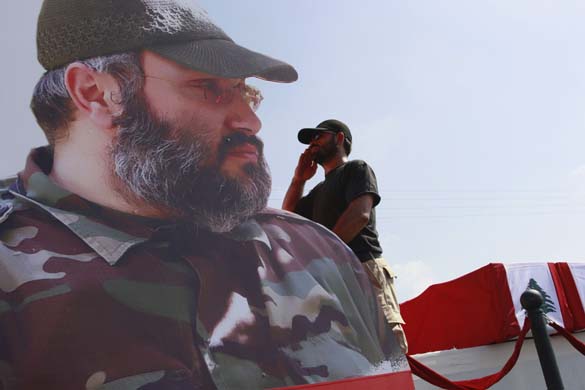 Hezbollah fighter salutes