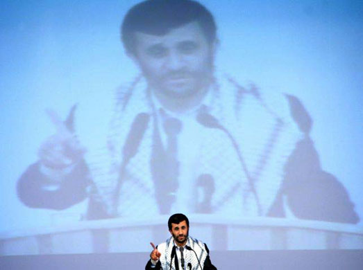 May 7 2006, Tehran, Iran: President Mahmoud Ahmadinejad speaks at the Basij Militia