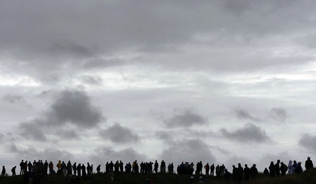 Royal Birkdale, UK: Fans watch play at the 2008 British Open Golf Championship
