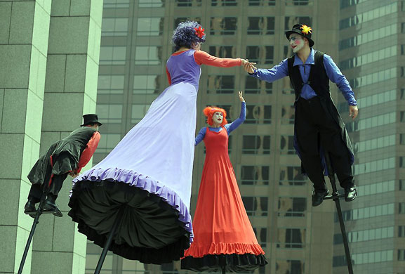 Los Angeles, US: Strange Fruit, an Australian performing arts company, performs 'Swoon'