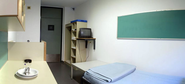 July 2008, The Hague, Netherlands: A standard cell at the Detention Unit of the ICTY