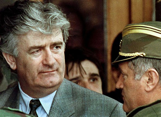 May 1993: Radovan Karadzic listens to Commander General Ratko Mladic
