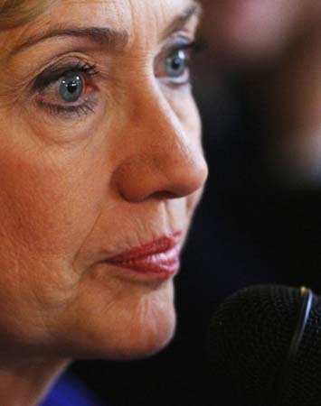 Hillary Clinton in tears