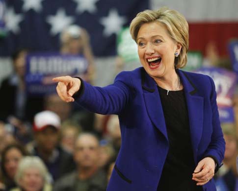 Hillary Clinton points