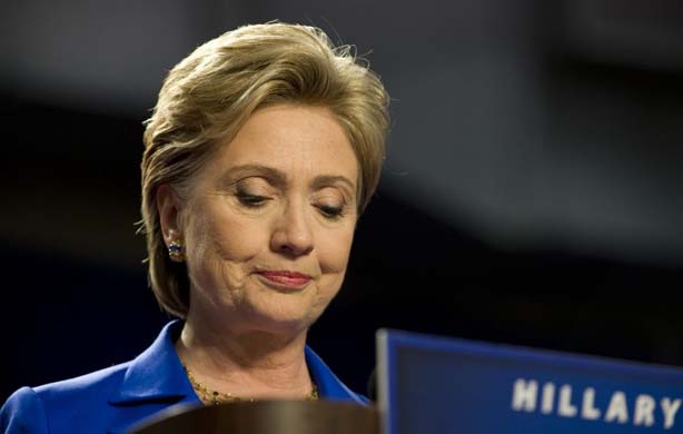 Clinton speaks at a rally