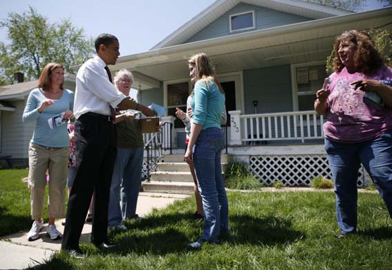 Obama leafleting