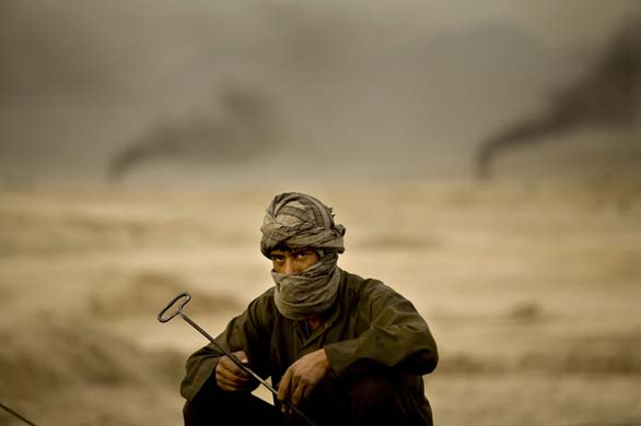 A brick maker in the Shomali Plain near Kabul 