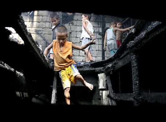 Fire damage in Manila