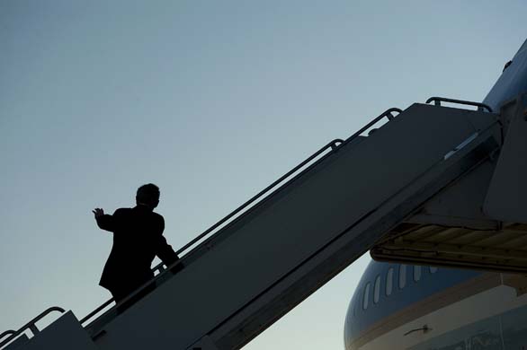 President Bush boards Air Force One