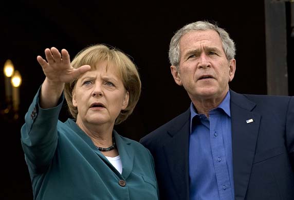 Angela Merkel with President Bush