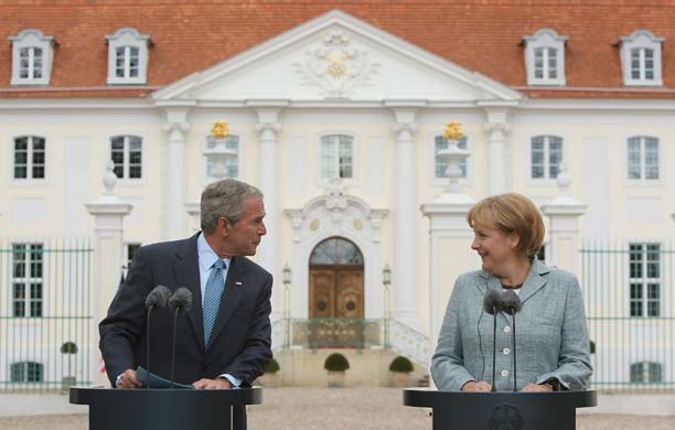 President Bush with Angela Merkel
