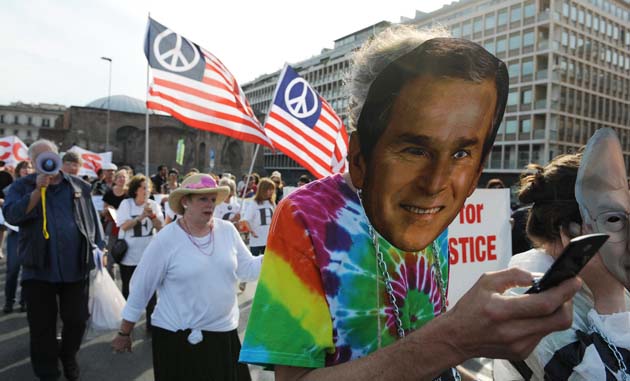 Anti-Bush protests in Rome