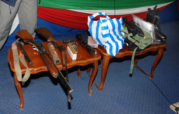 weapons used as evidence in the simon mann trial 
