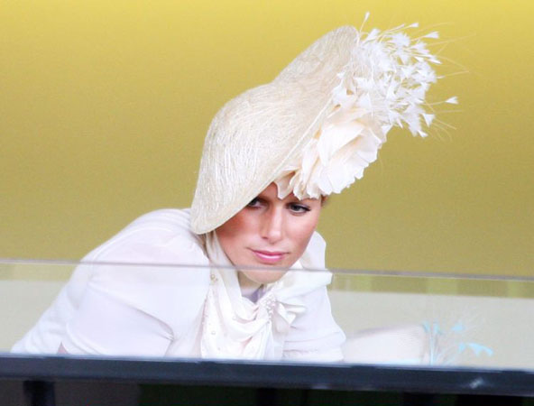 Ascot, UK: Zara Phillips watches the races from the Royal Box