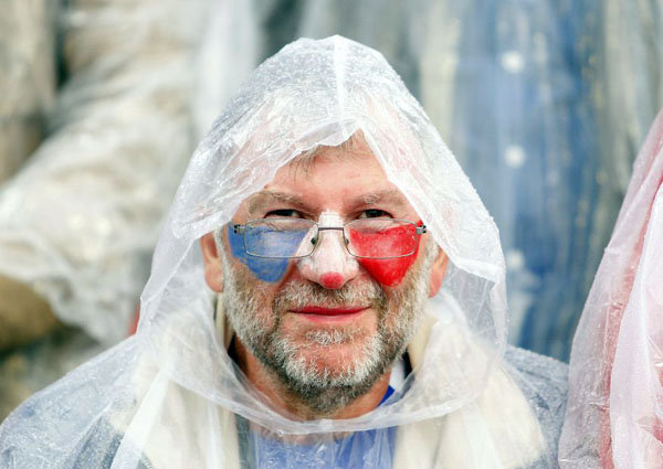 Zurich, Switzerland: A French fan before the Euro 2008 Championships match France v Italy at the Letzigrund stadium