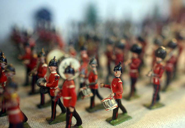 Miniature lead soldiers on display at the Warrior Toy museum