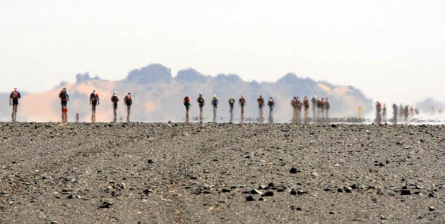 Erg Znaigui, Morocco: Competitors during the 23rd Sand marathon