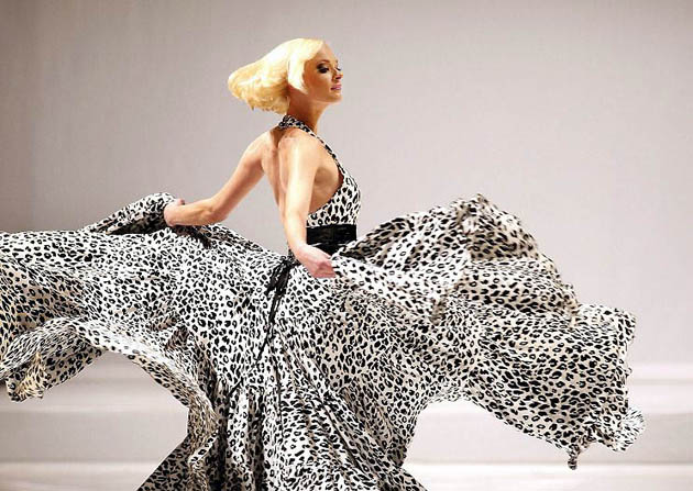 Amsterdam, Holland: A model presents a design by Monique Collignon