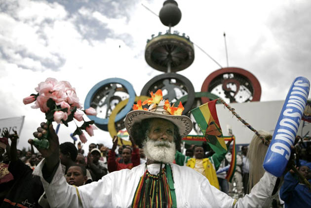 the opening ceremony of the 16th African Athletics Championships on April 30, 2008 at the stadium in Addis Ababa