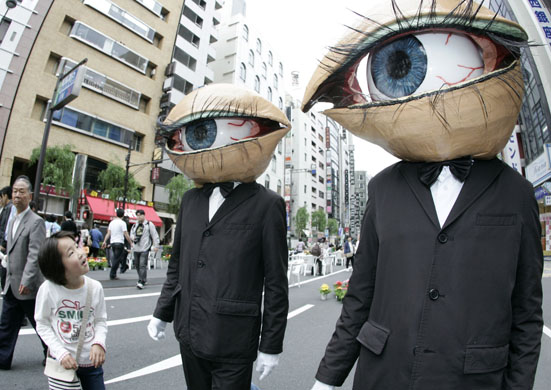 Tokyo, Japan: Members of performance group Medaman-Medaman