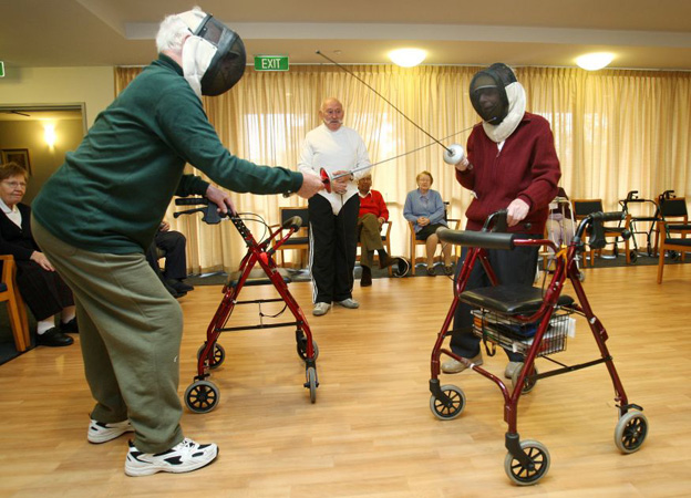 Pensioners in Melbourne fencing 