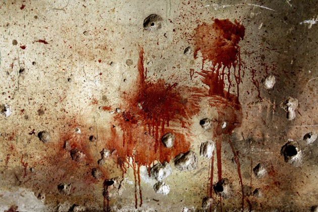 Bullett holes in a wall in Lebanon