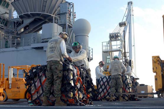US navy gets supplies ready