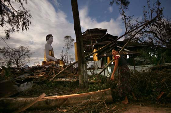 Wreckage from the cyclone