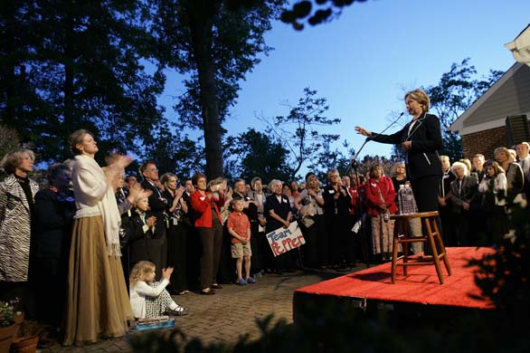 Hillary Clinton and supporters
