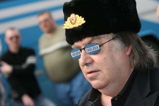 A Chelsea fan in Moscow