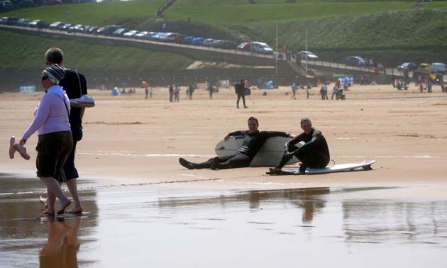 Nice weather on Tynemouth beach
