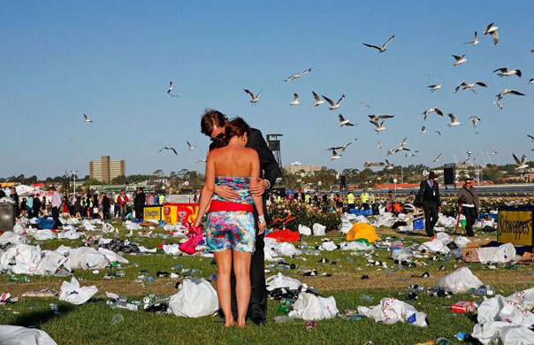 racegoers at the Melbourne Cup
