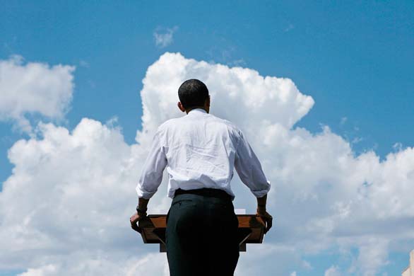 Barack Obama at a rally in South Dakota